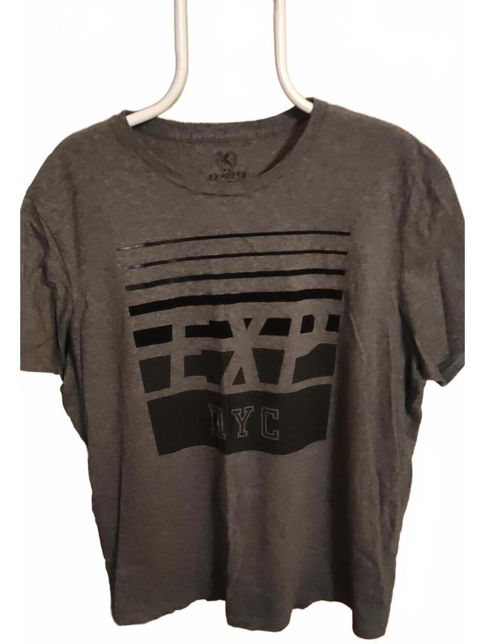 Express Men's XL T-shirt - EXP NYC - gray - EUC